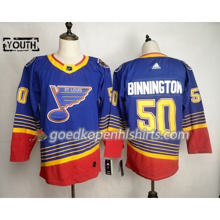 St. Louis Blues Jordan Binnington 50 Adidas 90s Heritage Authentic Shirt - Kinderen